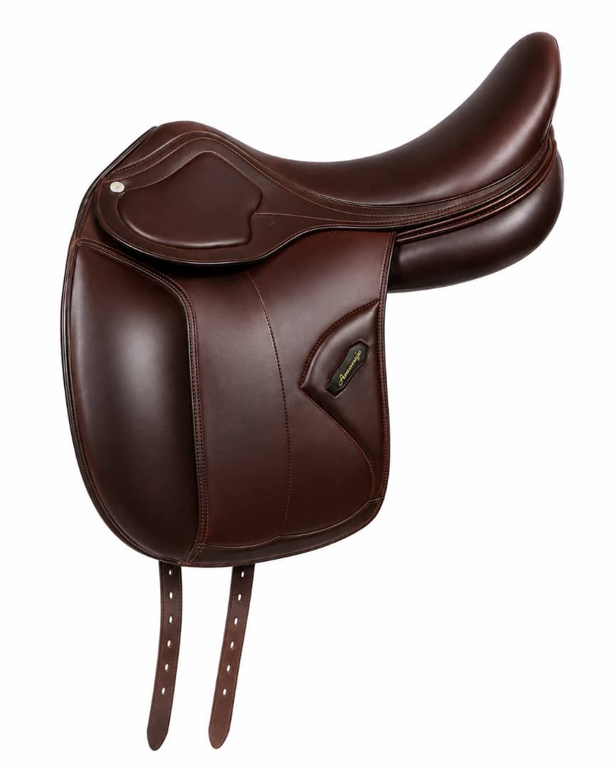Amerigo Pinerolo Classic – Dressursattel, 17,5 Zoll, Rotbraun